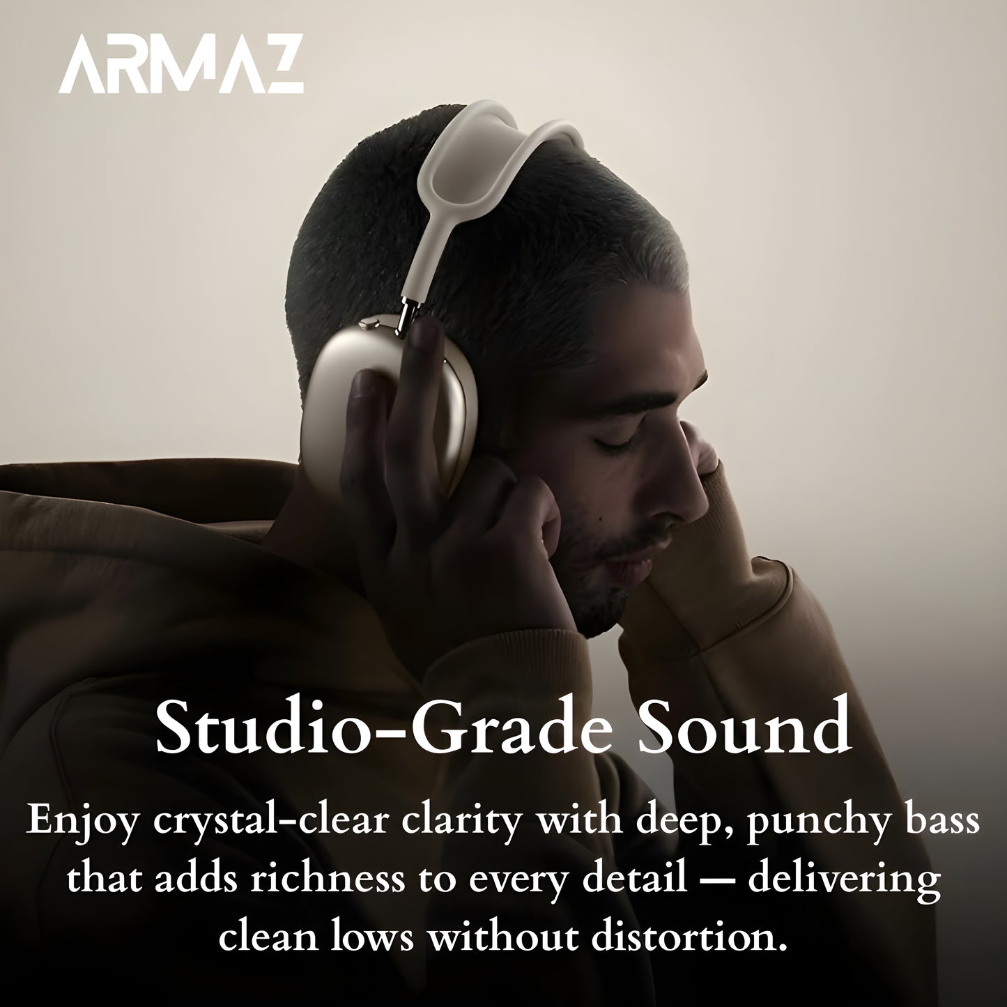 Armaz Max Wireless Headphones with High Quality Immersive Audio & Studio Grade Sound (Orange)