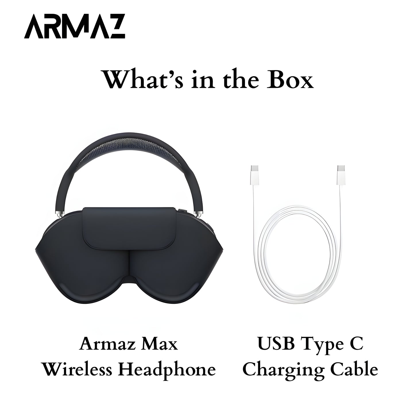 Armaz Max Wireless Headphones with High Quality Immersive Audio & Studio Grade Sound (Orange)