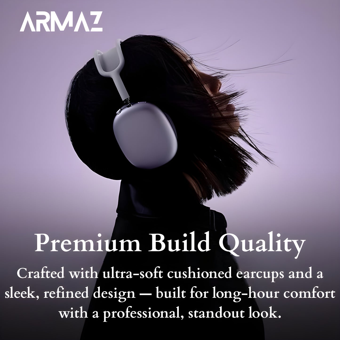 Armaz Max Wireless Headphones with High Quality Immersive Audio & Studio Grade Sound (Orange)