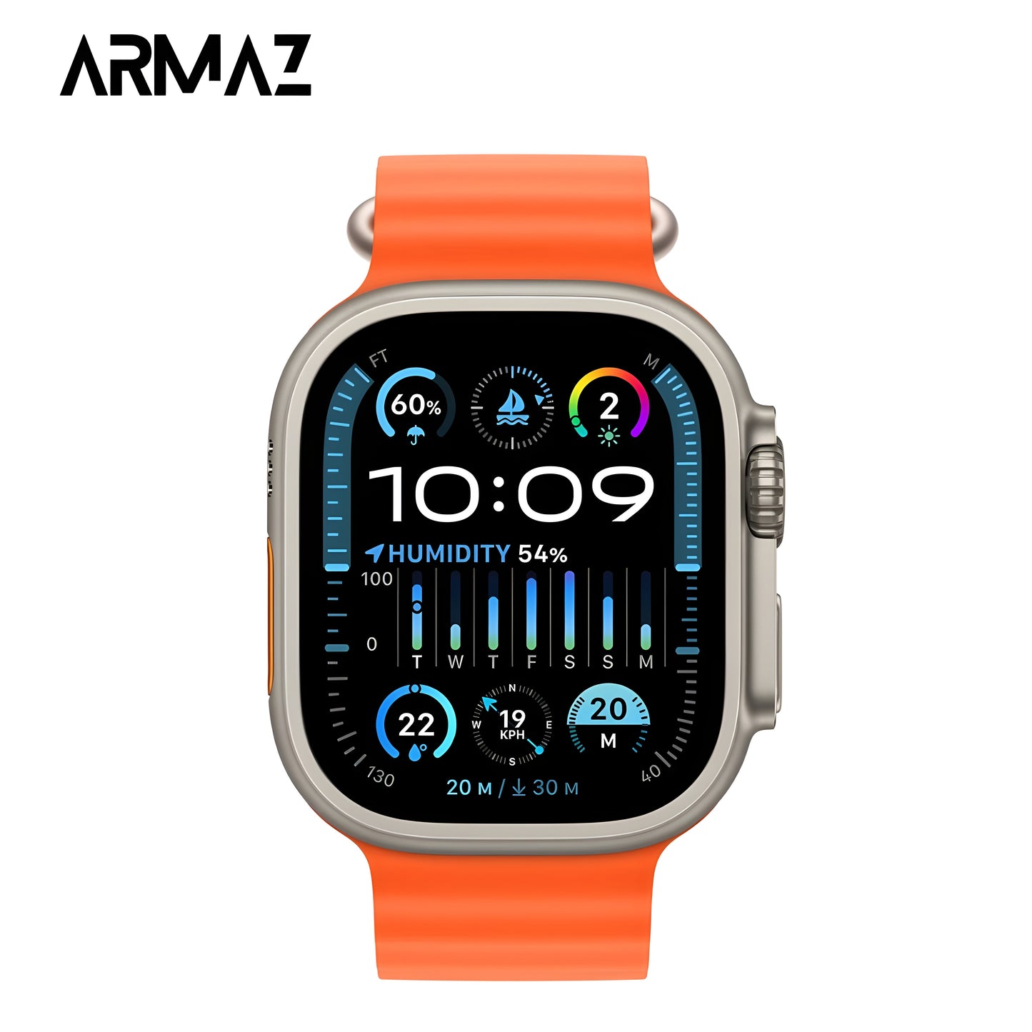 Armaz Watch Ultra 2 [GPS 49mm] Smartwatch with Orange Ocean Band (Free Size)