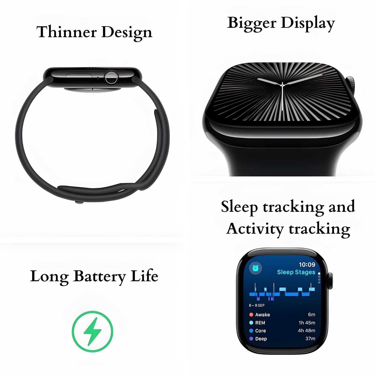 Armaz Watch Series 10 [GPS 46mm] Jet Black Aluminium with Ink Sport Loop (Free Size)