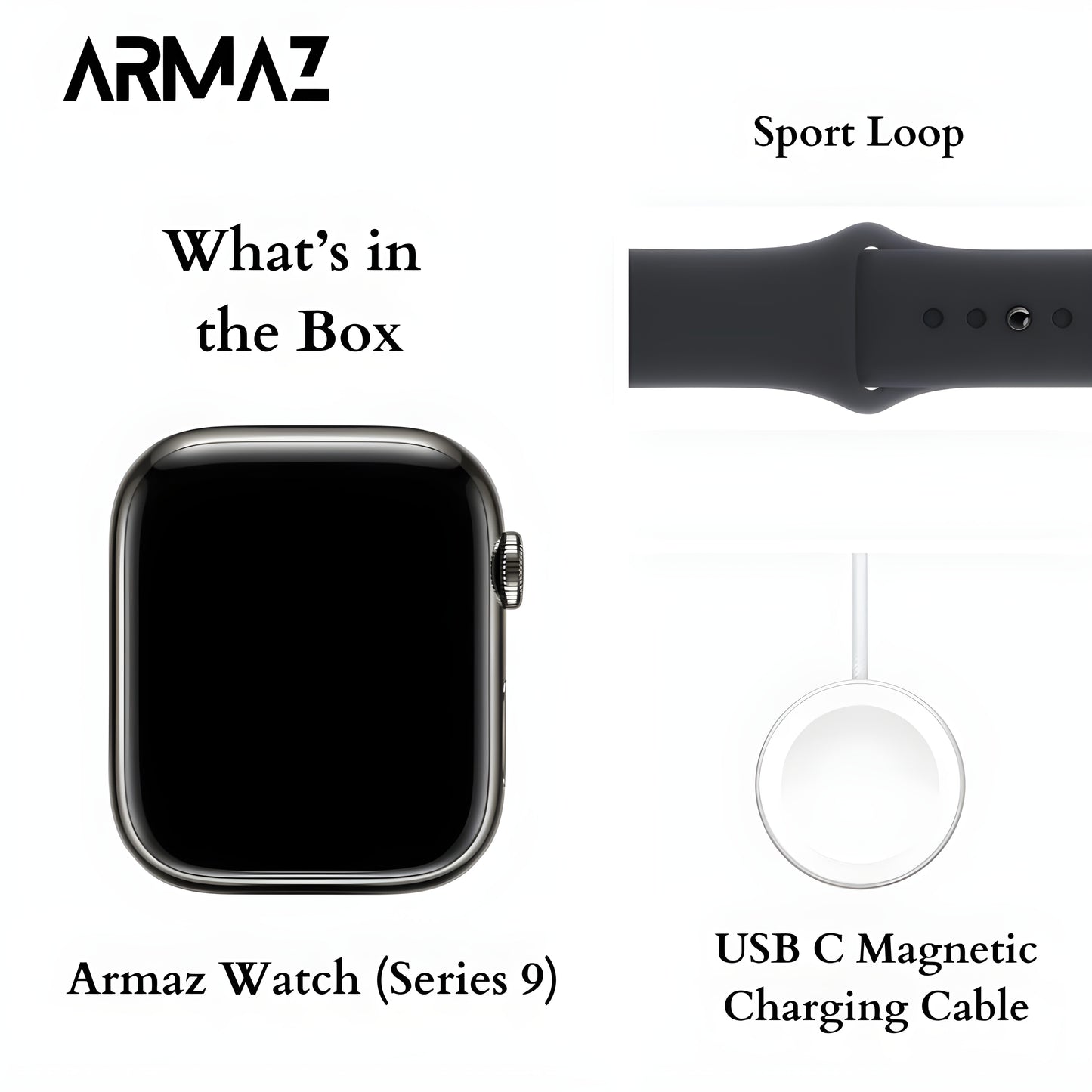 Armaz Watch Series 9 [GPS 45mm] Smartwatch with Midnight Sport Loop (Free Size)