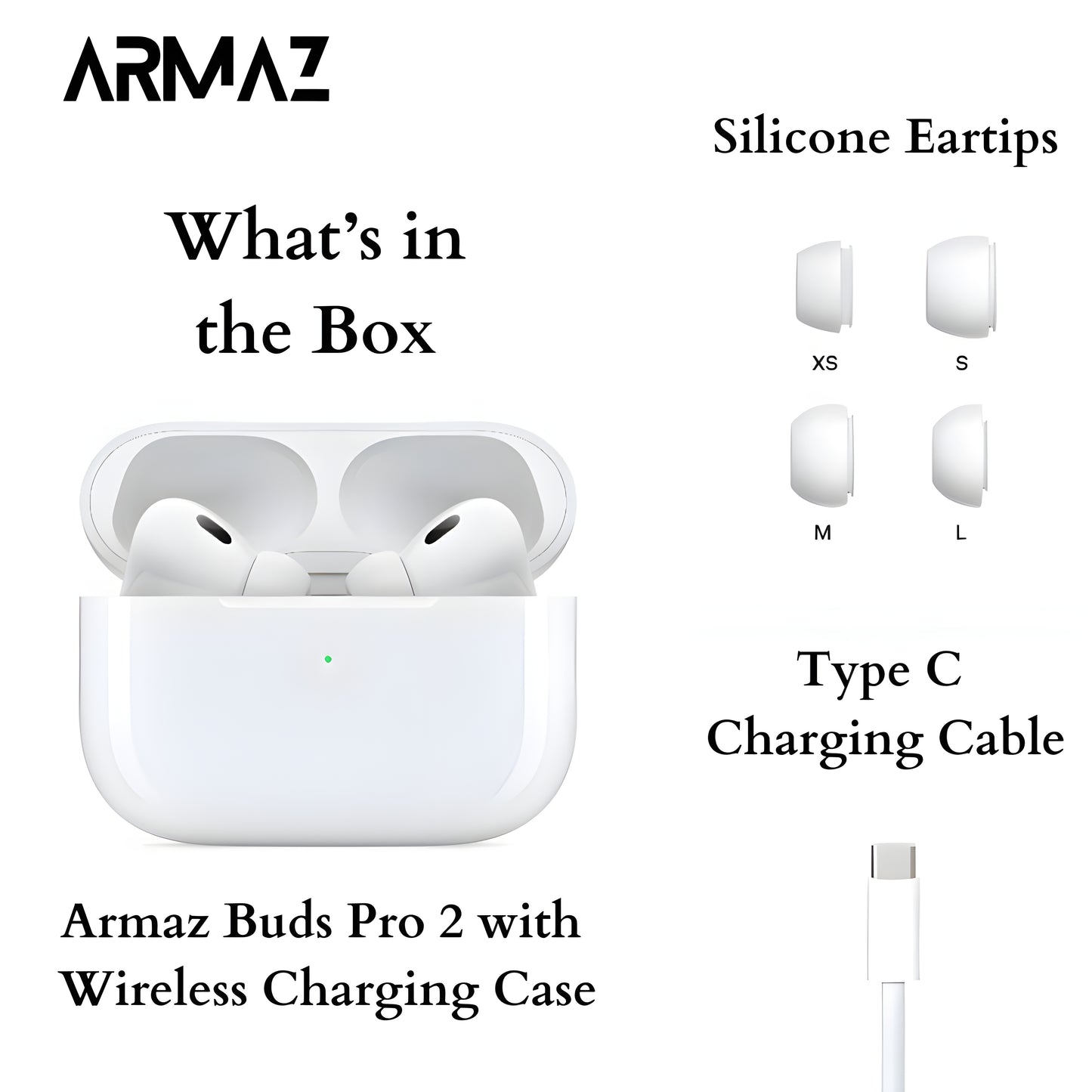 Armaz Buds Pro (2nd Generation) with Active Noise Cancellation & Wireless Charging Case